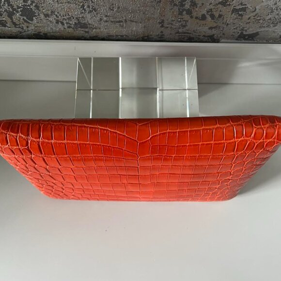 $5K MICHAEL KORS COLLECTION NILE CROCODILE CONVERT ENVELOPE CLUTCH PURSE WALLET - Picture 5 of 10